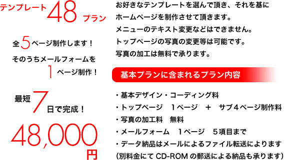 テンプレート48作成プラン